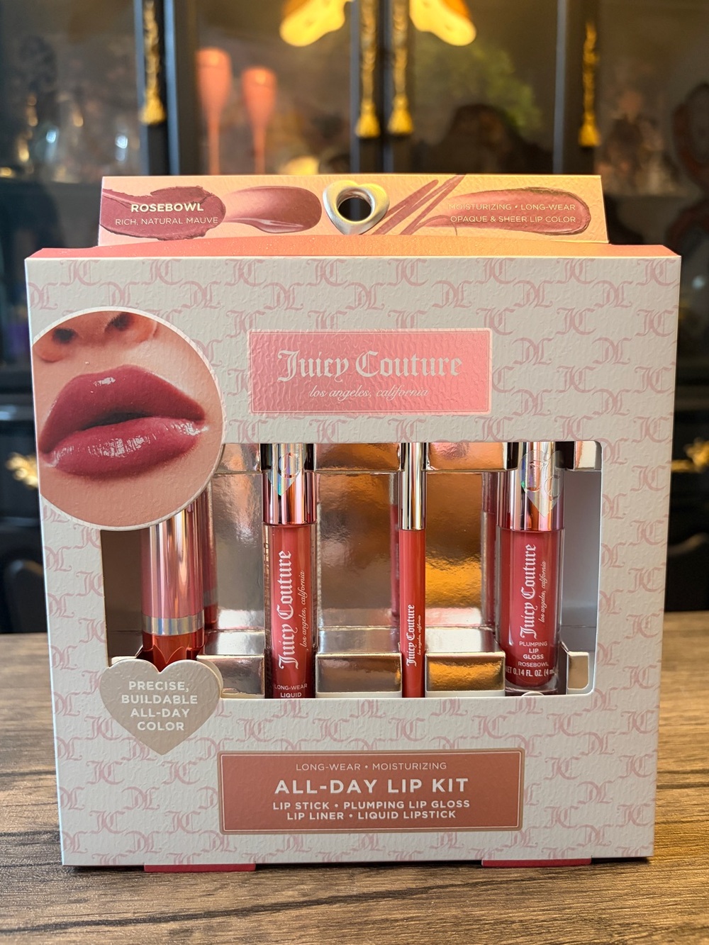 Juicy Couture All-Day Lip Kit - Rosebowl Pink 4pcs set
